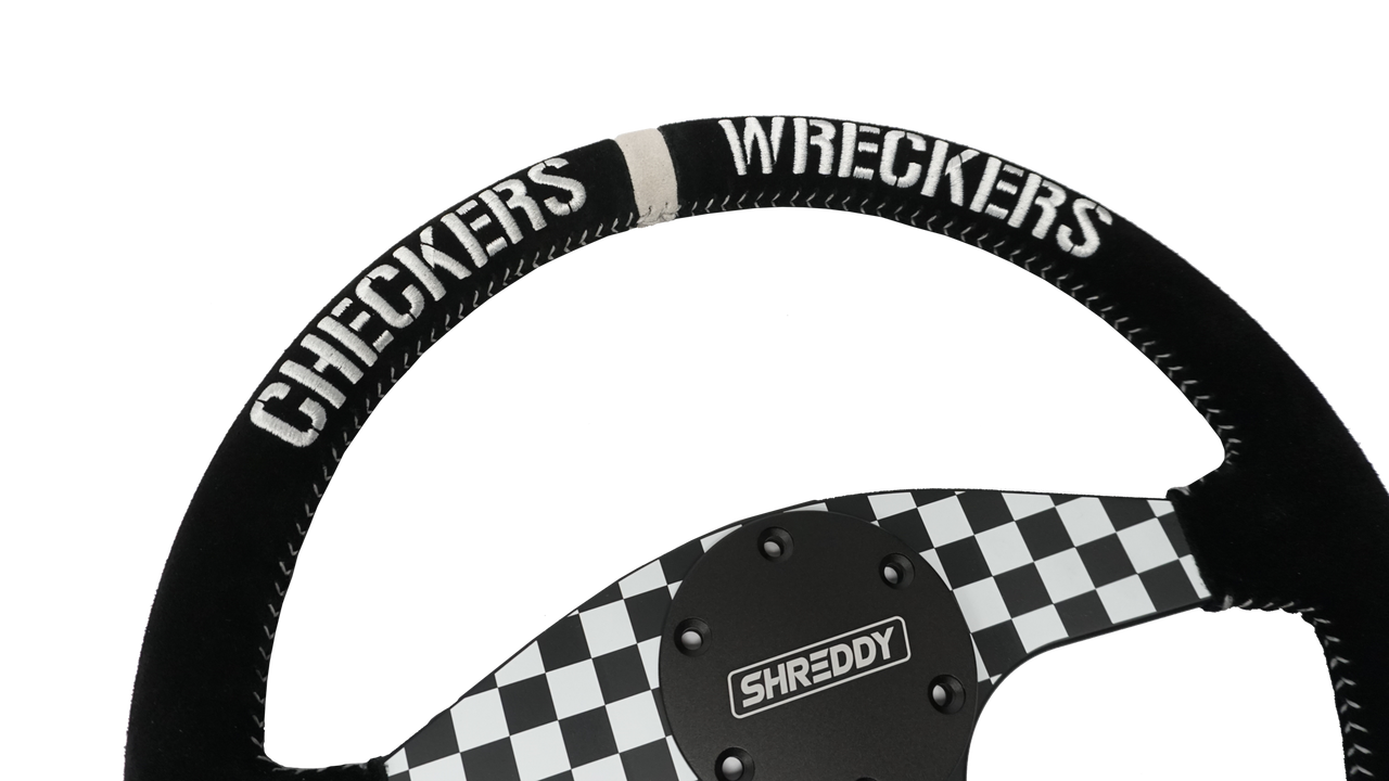 PRP X Shreddy Checkered Steering Wheel, Flat