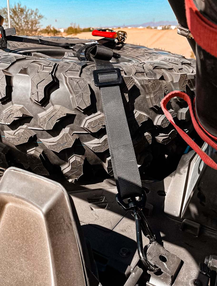 Spare Tire 3-Point 1.5 in. Tie Down w/ Swivel Hooks Front View