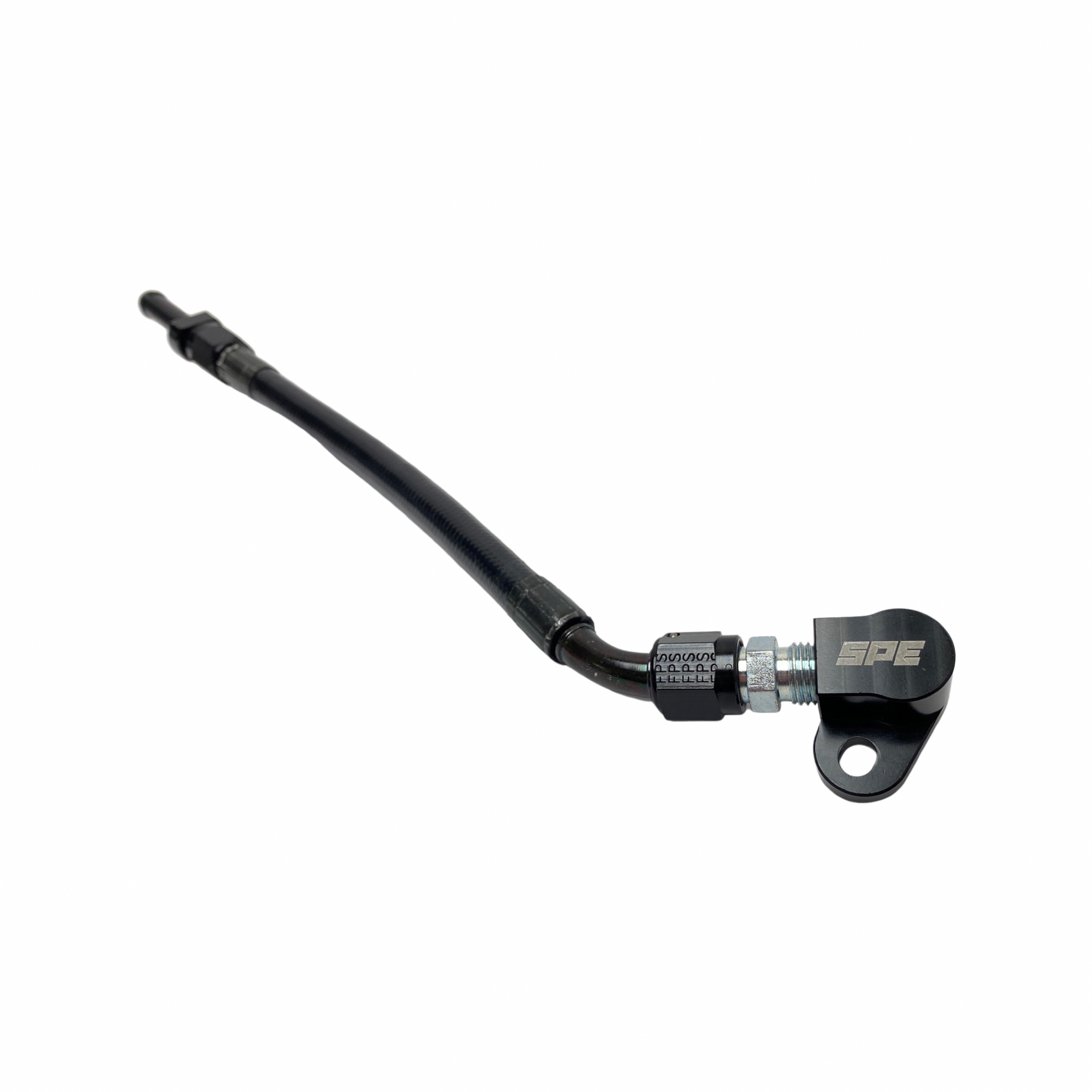 SPE Motorsport 2017-2019 6.7L Powerstroke Turbo Coolant Feed Line Front View