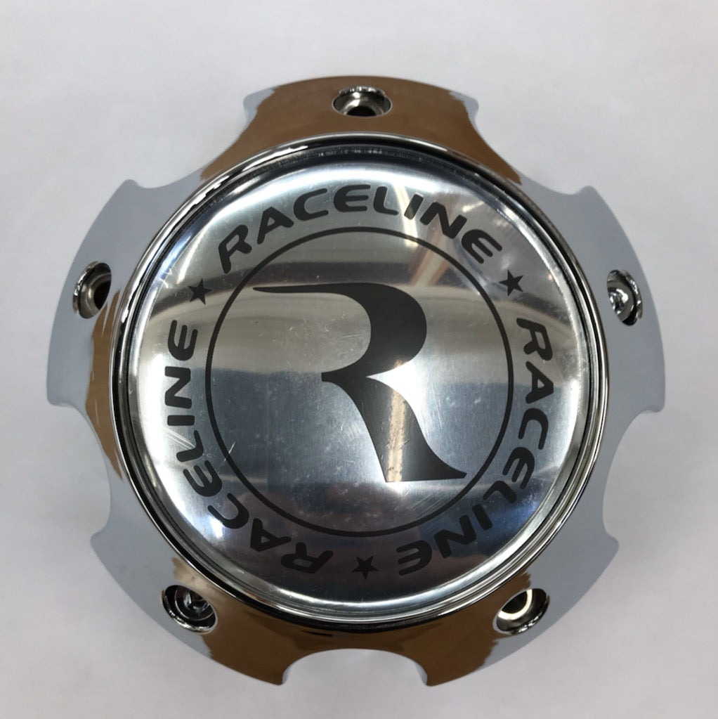 RACELINE 982 RAPTOR CAP CHROME W/SILVER LOGO 5X5.5/5X150