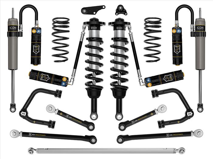 ICON 2024 Toyota Tacoma 1.25-3" Lift, Stage 12 Suspension System, Tubular Front View