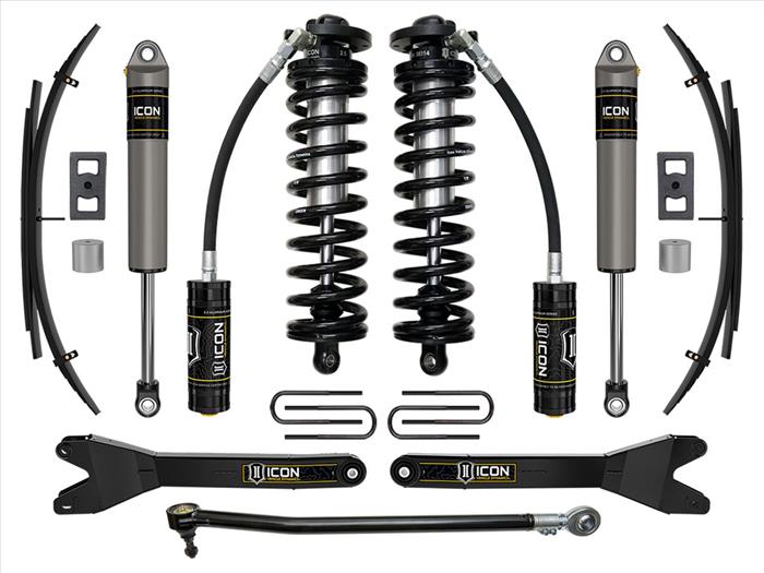 ICON 2023-2025 Ford F-250/F-350 Super Duty 4WD, 2.5-3" Lift, Stage 2 Coilover Conversion System w/ Radius Arms & Expansion Packs Front View
