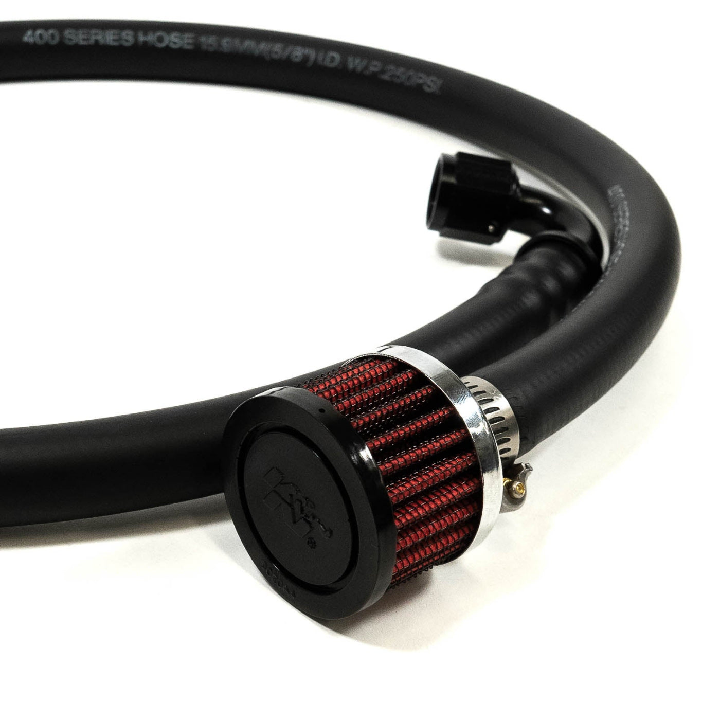 '08-21 200 Series Toyota Land Cruiser SDHQ Built Secondary Air Pump Intake Relocation Kit display of included part - close-up