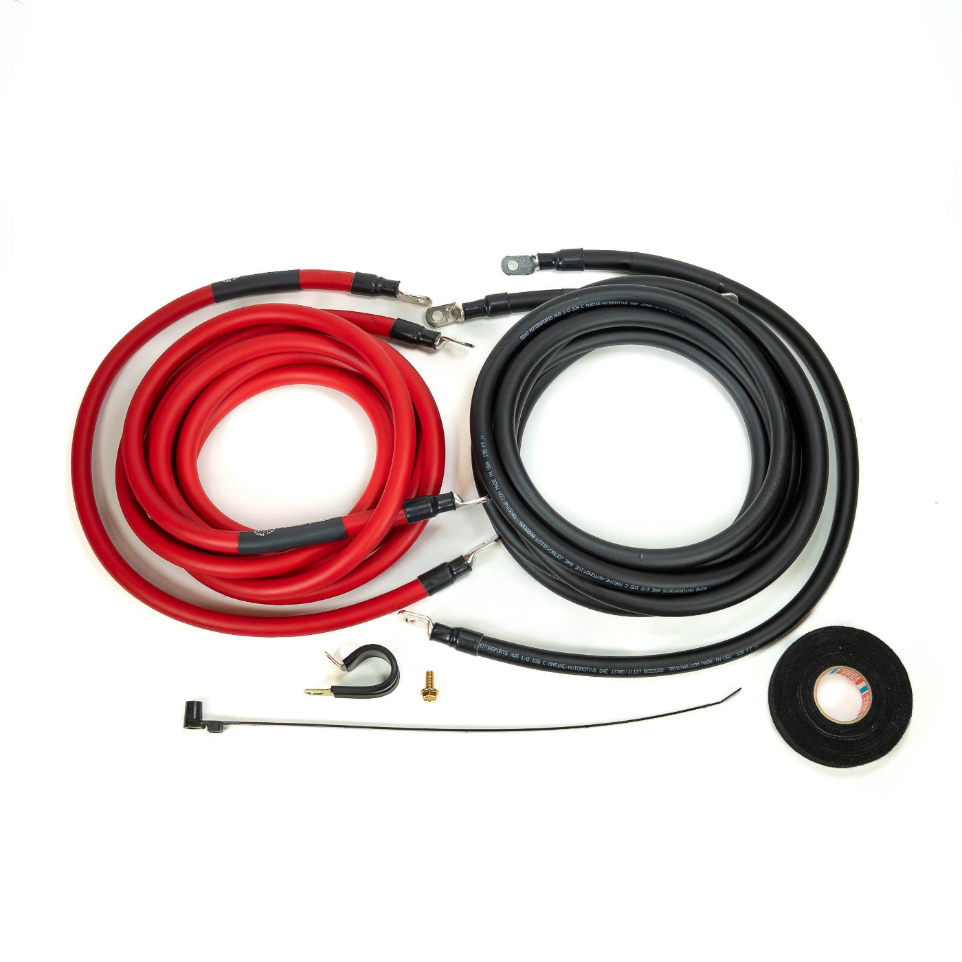 SDHQ Built 2024+ LC250 1/0 Cable Kit for SDHQ Built Power Solution Kit display of included wiring