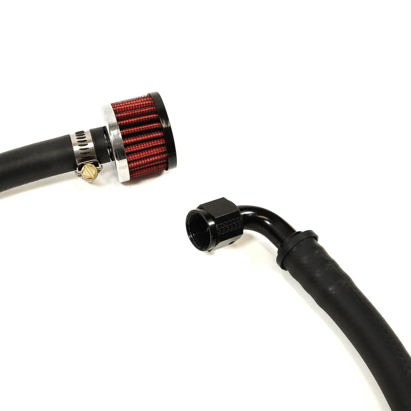 '08-21 Lexus LX570 SDHQ Built Secondary Air Pump Intake Relocation Kit display of included part - close-up