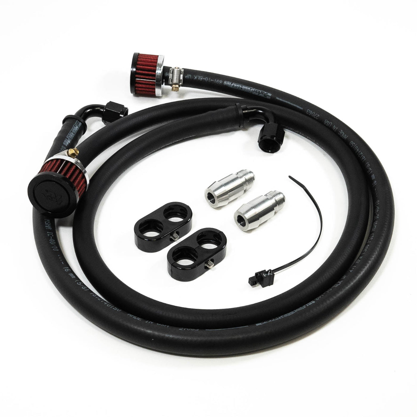 '08-21 Lexus LX570 SDHQ Built Secondary Air Pump Intake Relocation Kit display of included parts