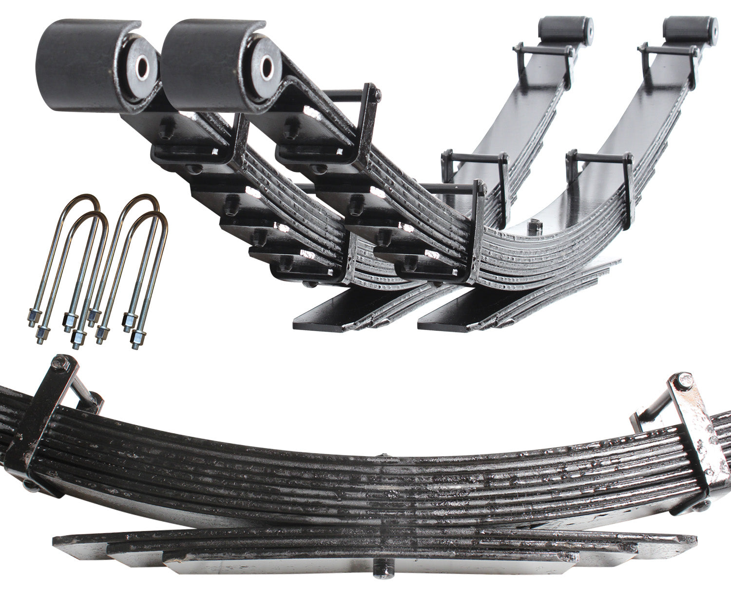 19-24 Ram 3500 +3500LBS XXHD PROGRESSIVE LEAF SPRING KIT – 1″ LIFT Display of Included Parts
