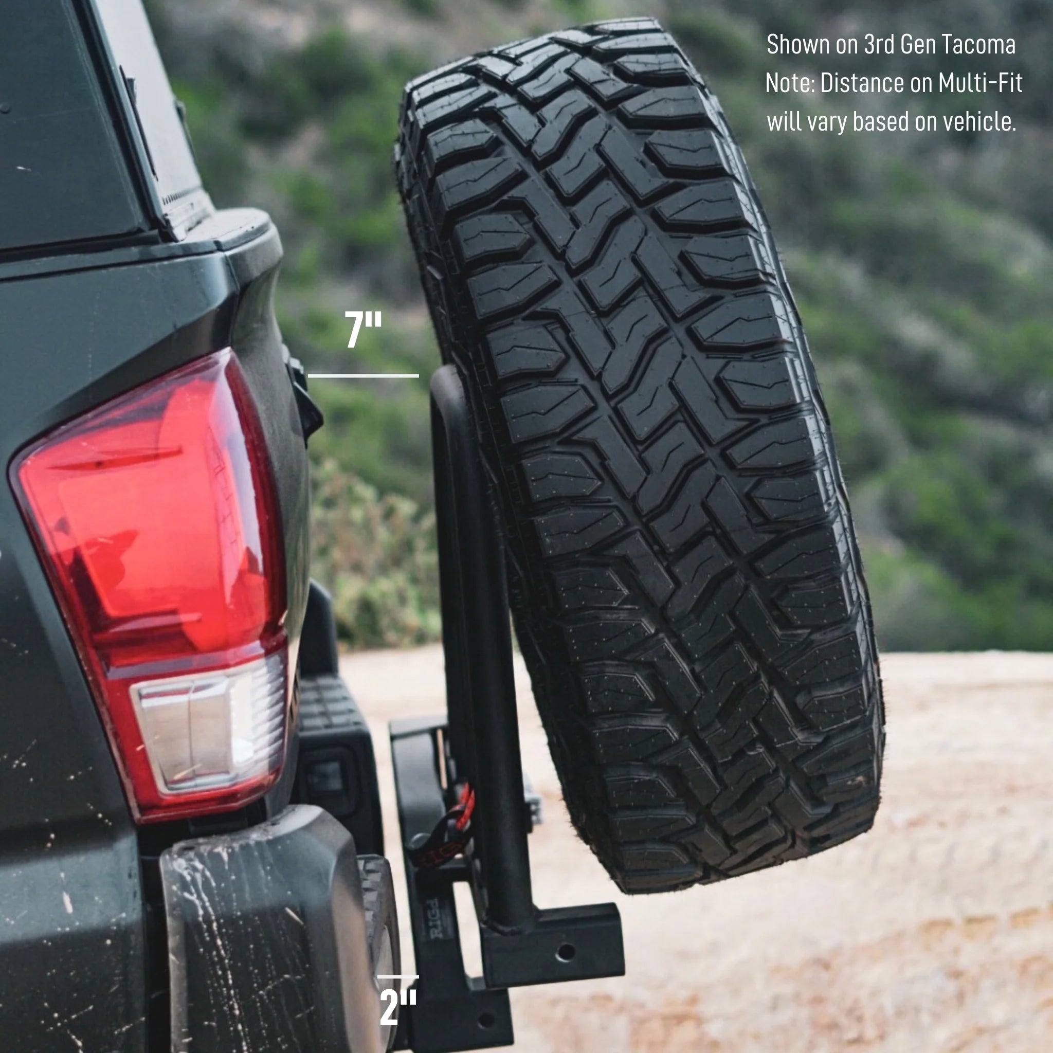 UltraSwing Multi-Fit Spare Tire Hitch Mount | RiGd Supply Front View