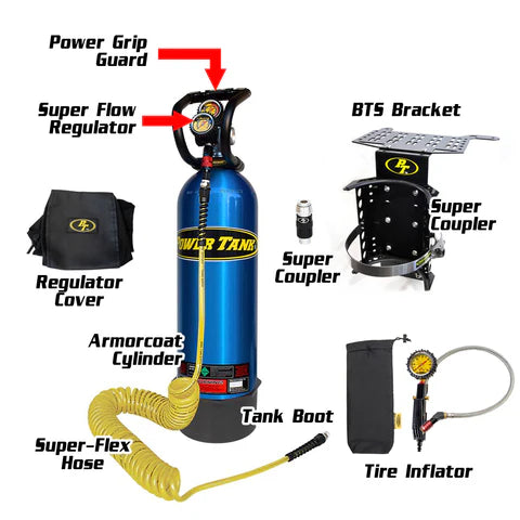 15 lb. BTS Edition Power Tank - Fits 4 Door Wranglers JKU & JLU | Candy Blue | HP250i Regulator