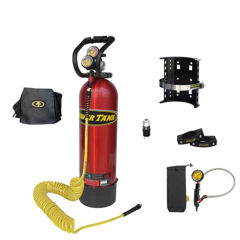 15 lb. Roll Bar Power Tank (fits all 1.5-2.5" rollbars/tubes) | Candy Red | HP250i Regulator | Small Roll Bar Clamps (Pair) - 1.5"-2.0"