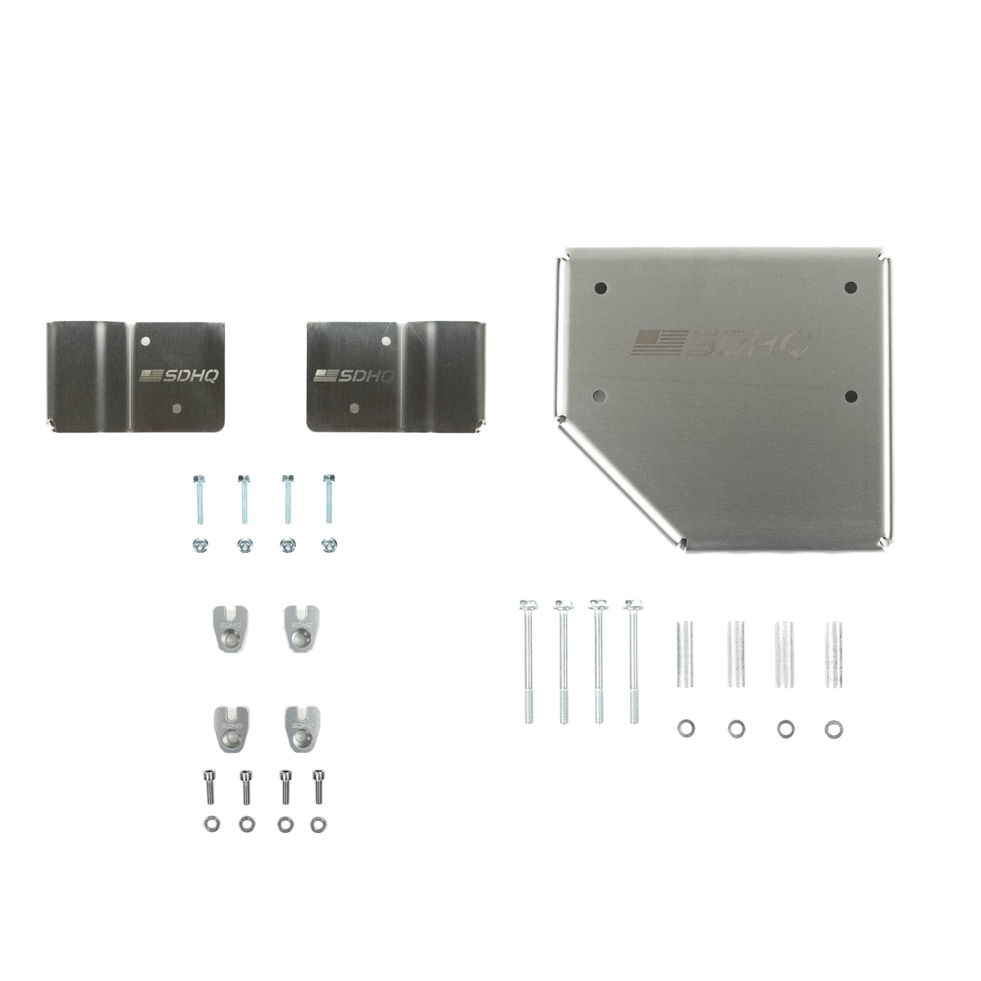 2024+ Ford Ranger Raptor SDHQ Built Complete Protection Package display of included parts and hardware