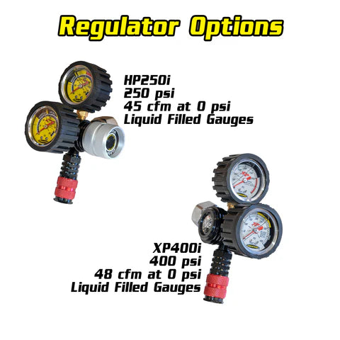 10 lb. Package B Power Tank | Gloss Black | HP250i Regulator | Padded Speed Bag V2 Front View