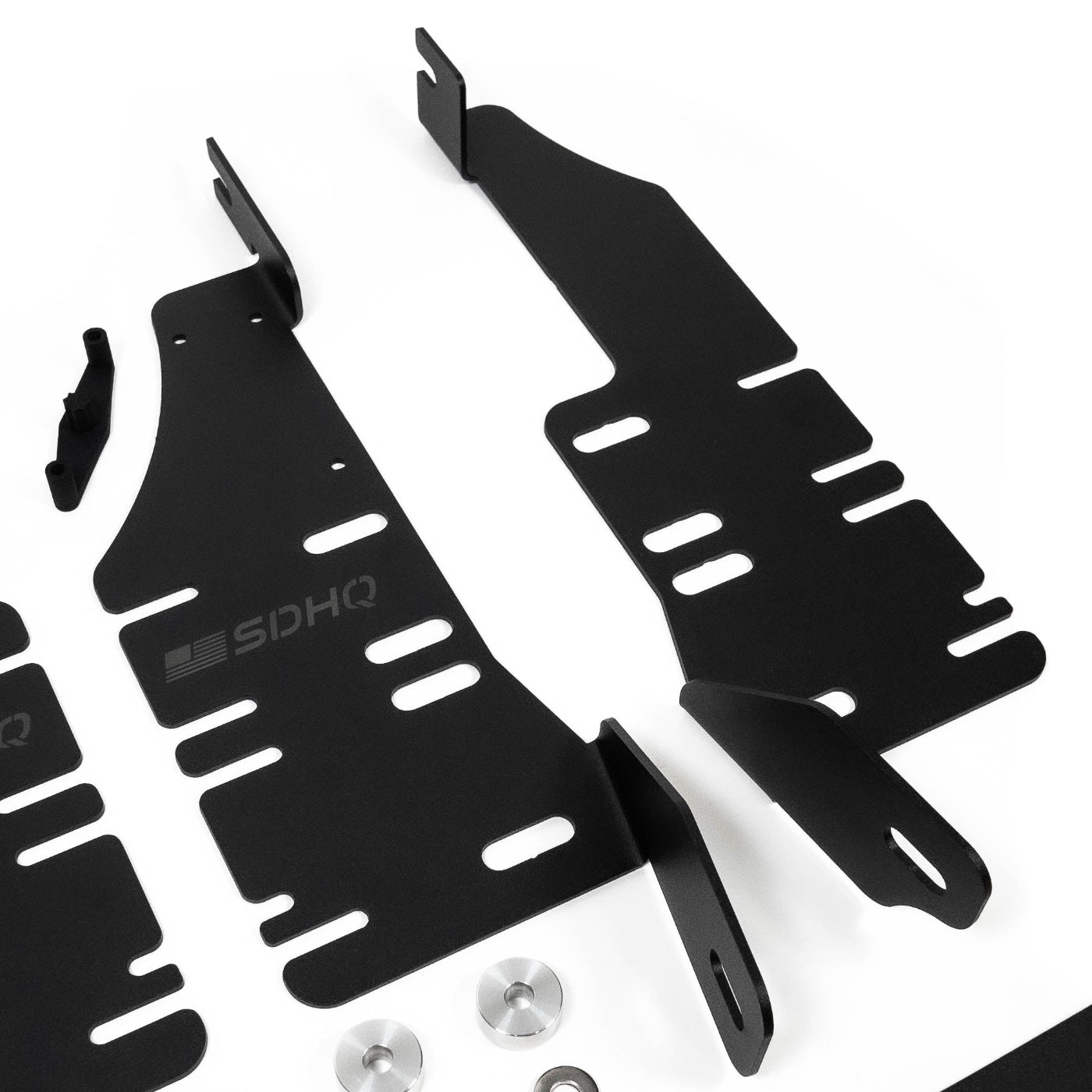 21-24 Ram 1500 TRX SDHQ Built Behind the Grille LED Light Bar Mount display of included parts and hardware - close-up