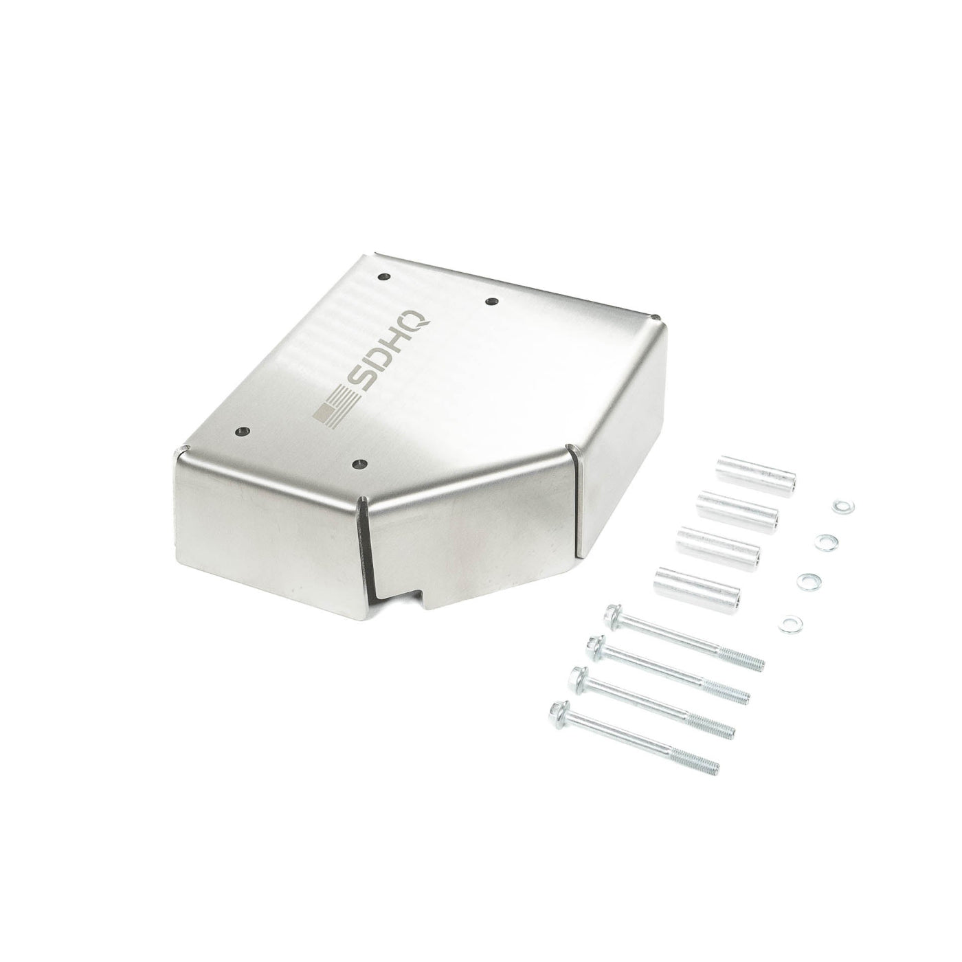 SDHQ Built 2024+ Ranger Raptor Active Suspension Module Guard display of included parts and hardware