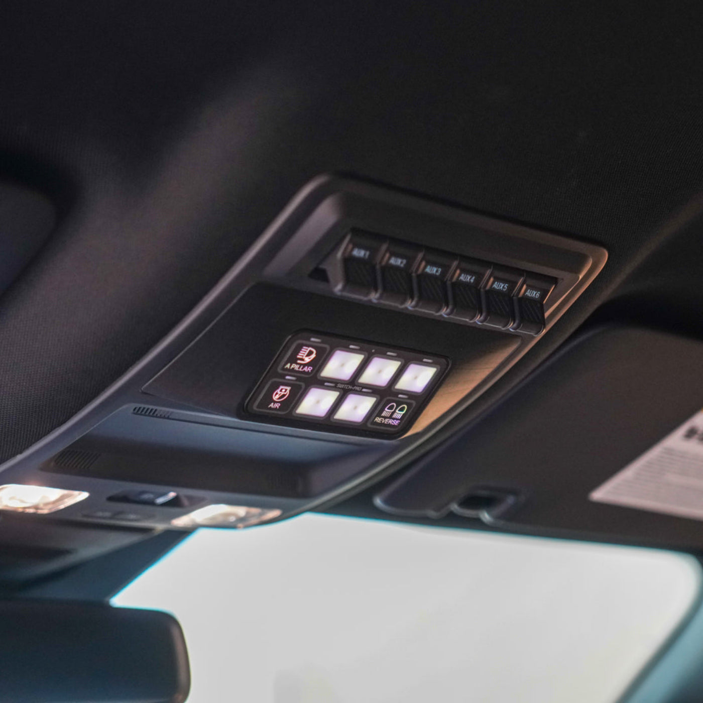 '24 Ford Ranger Complete Switch Pros Kit display of included keypad mount installed