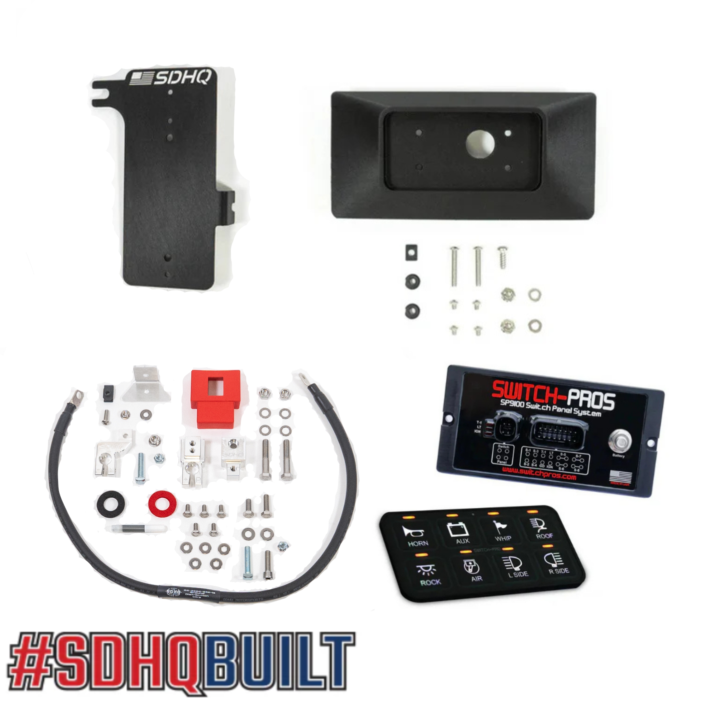 '24 Ford Ranger Complete Switch Pros Kit display of included components - with terminal kit