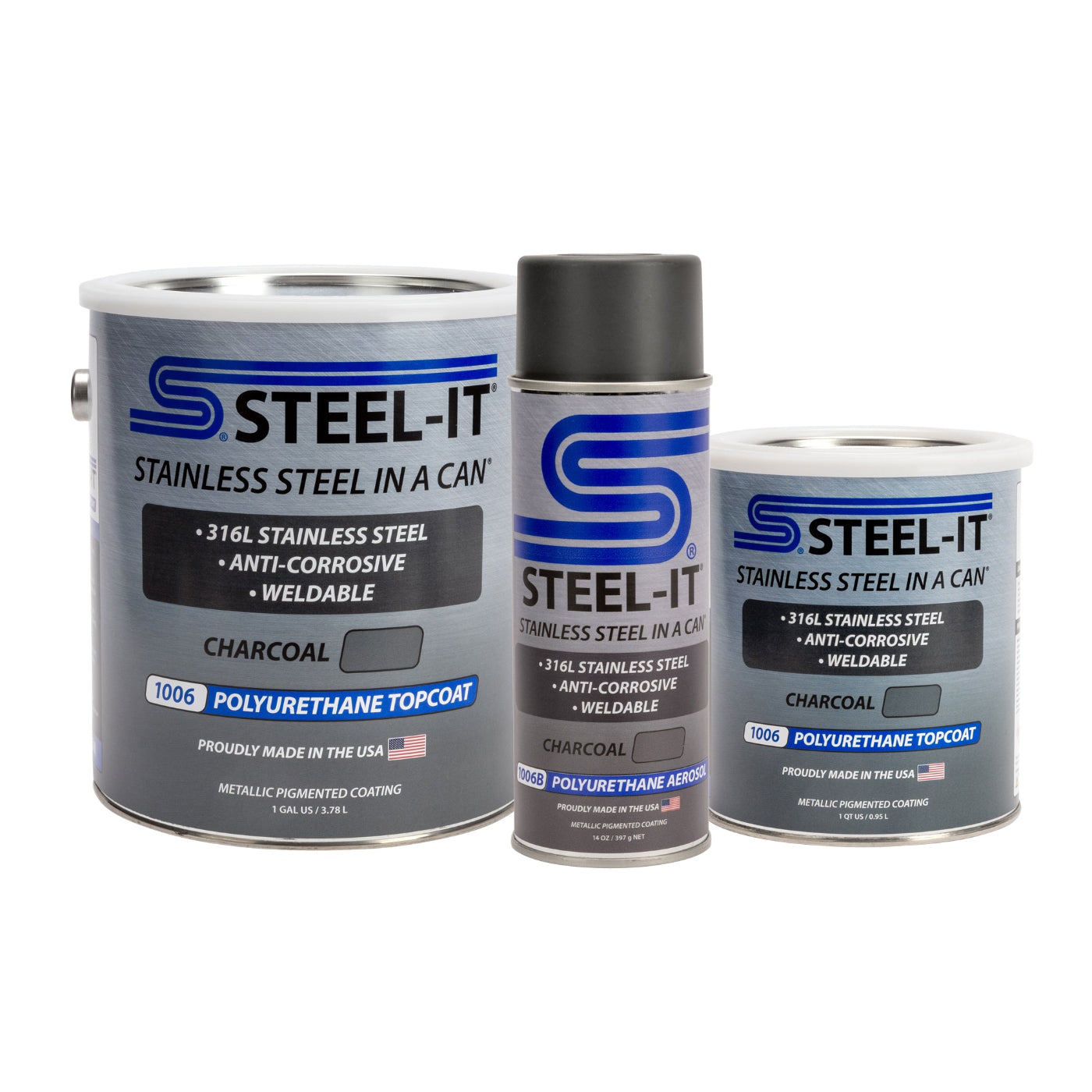 Steel-It Charcoal 1006 Polyurethane Topcoat (1 Quart/0.95L)