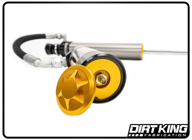 05-23 Tacoma Dirt King 2.5 DCA Remote Reservoir Rear Shocks Close-up Display