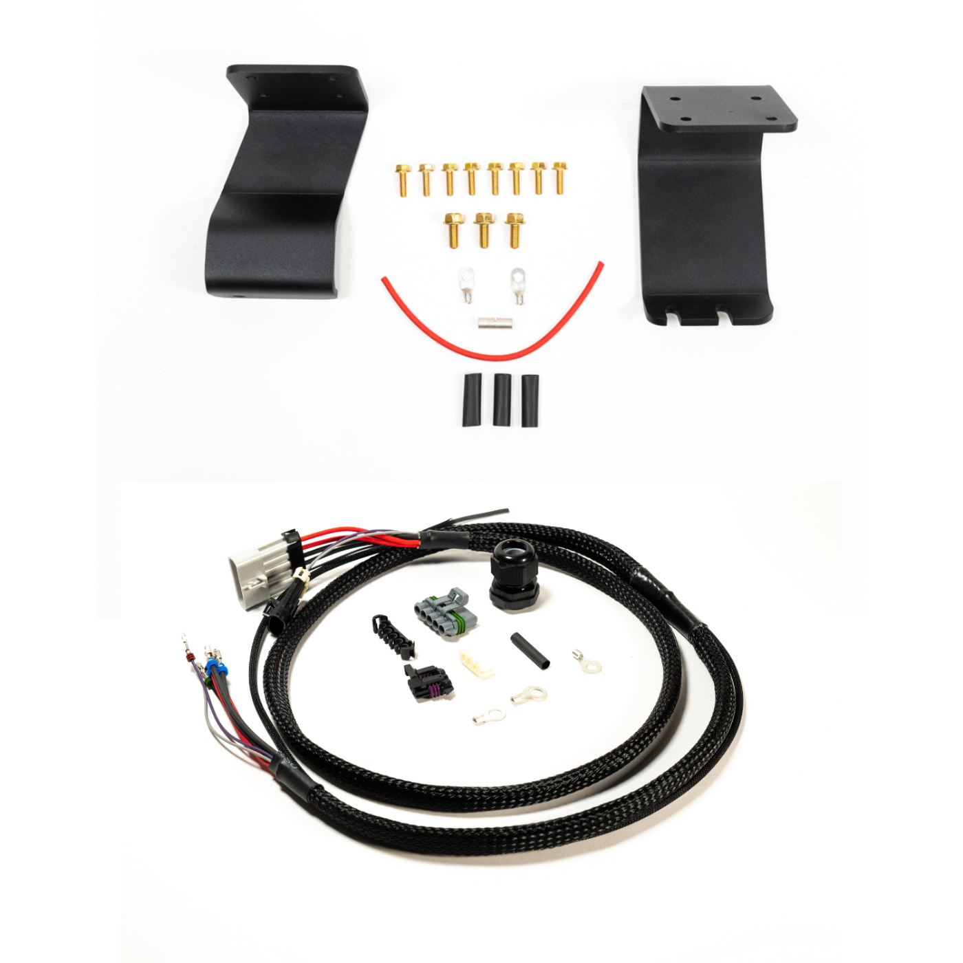 SDHQ Built '22-25 Tundra ARB Twin Compressor Mounting Kit display of included parts and hardware