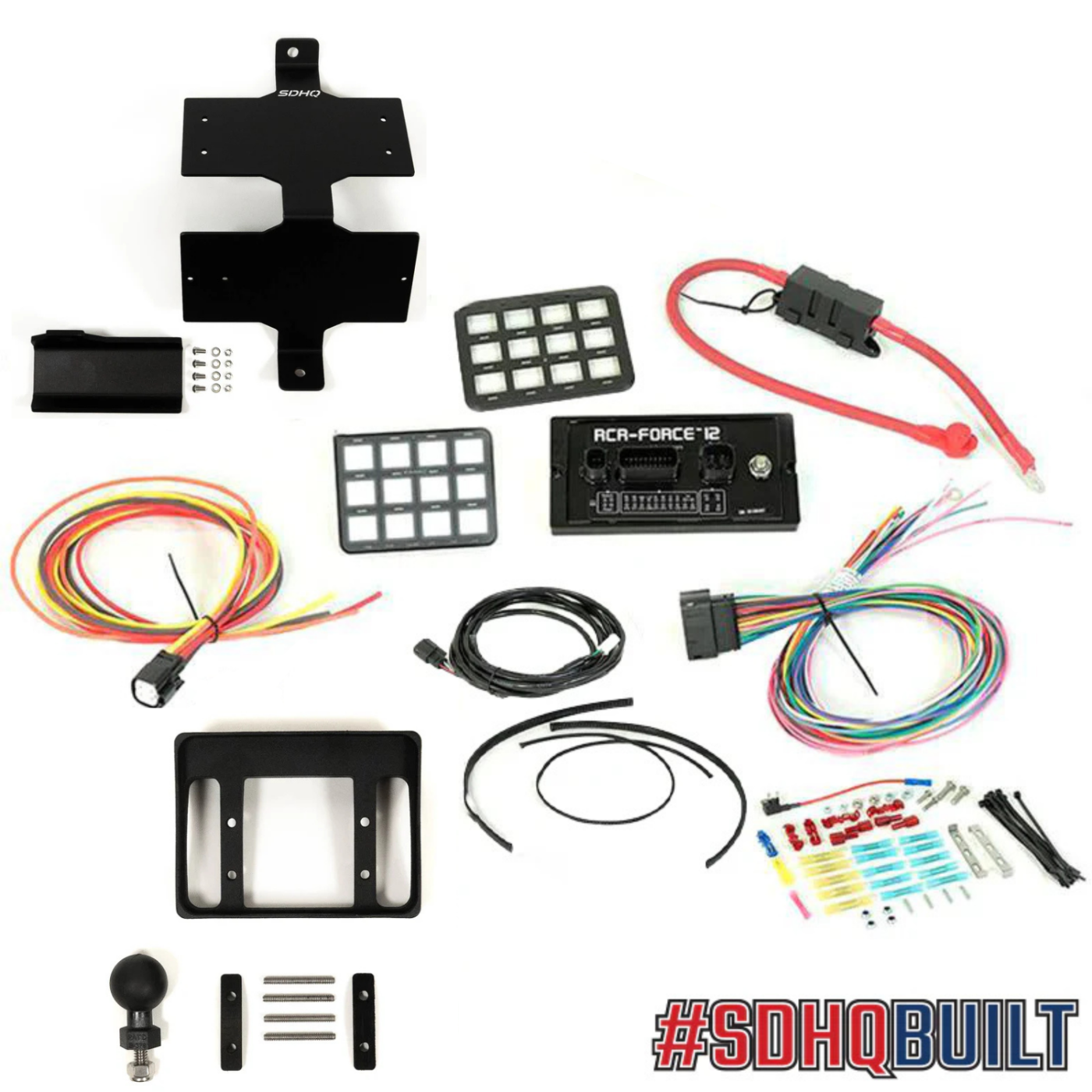 '22-24 Toyota Tundra SDHQ Built Complete Switch-Pros RCR-Force-12 Mounting Kit display of included components