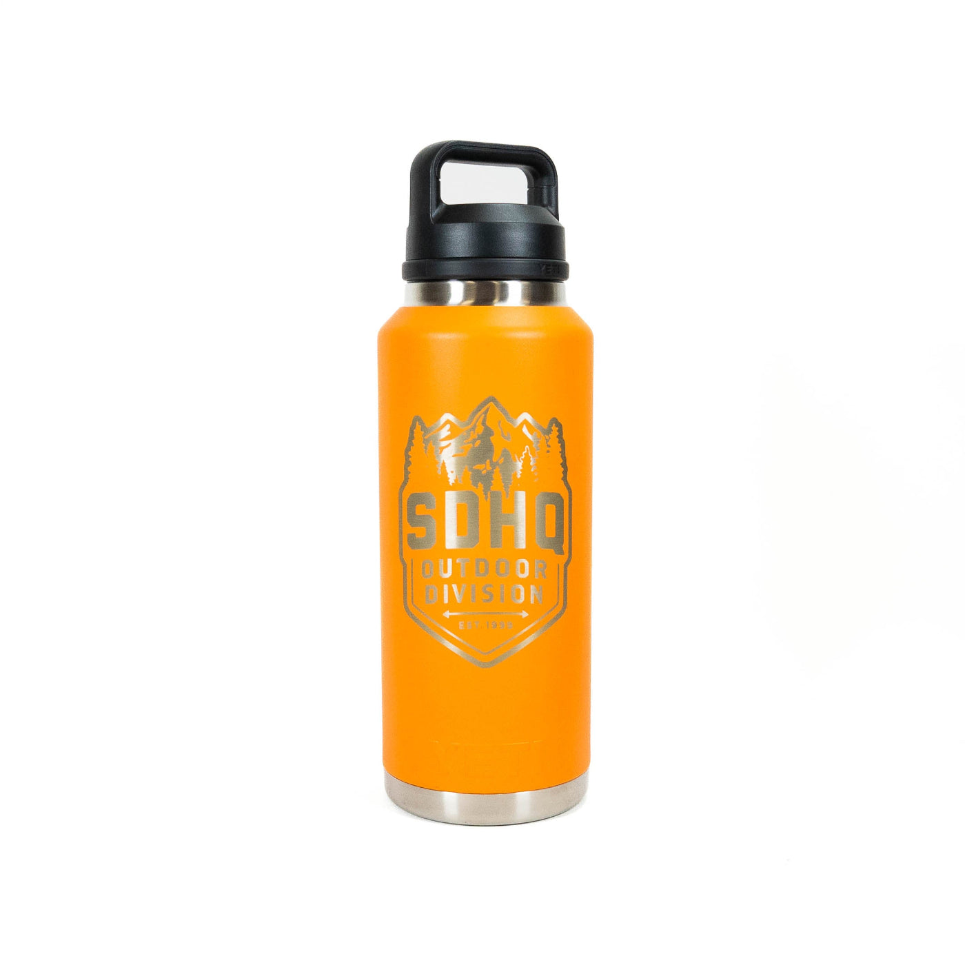 SDHQ Outdoor Division Yeti Rambler 46oz Water Bottle with Chug Cap | King Crab Orange