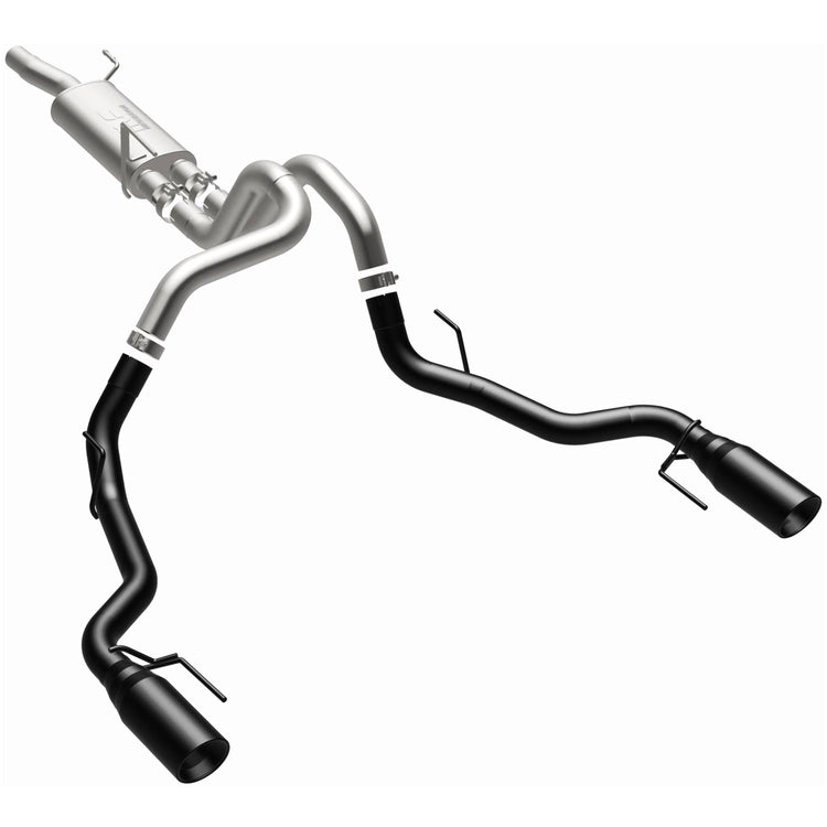 MagnaFlow 2021-2025 Ford F-150 NEO Series Black Chrome Cat-Back Performance Exhaust System Front View