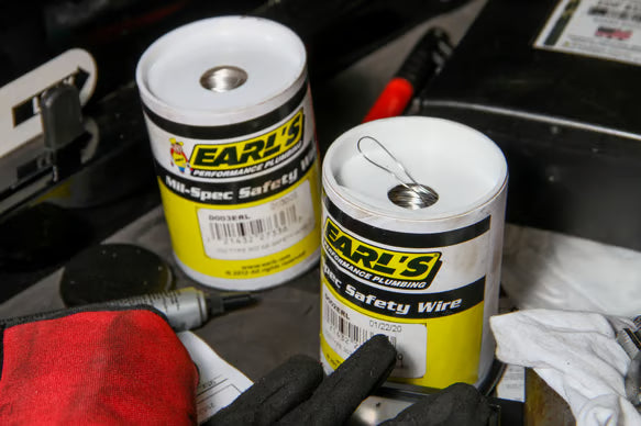 Earl's Safety Wire .041" Diameter 302 Stainless Steel - 225 ft length Front View White