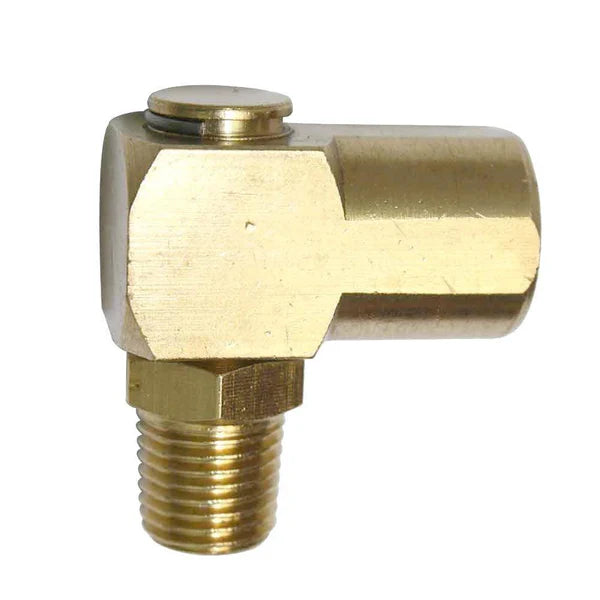 AGM | Brake Reservoir Adapter - 90 degree air fitting adapter Front View Brass