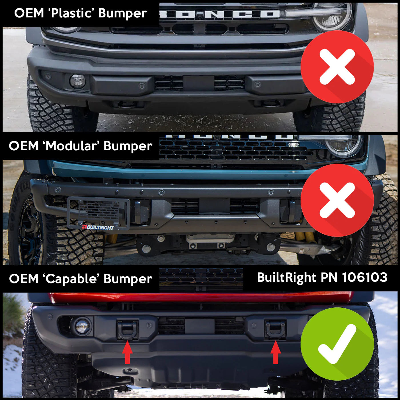 Bronco License Plate Mount Front View