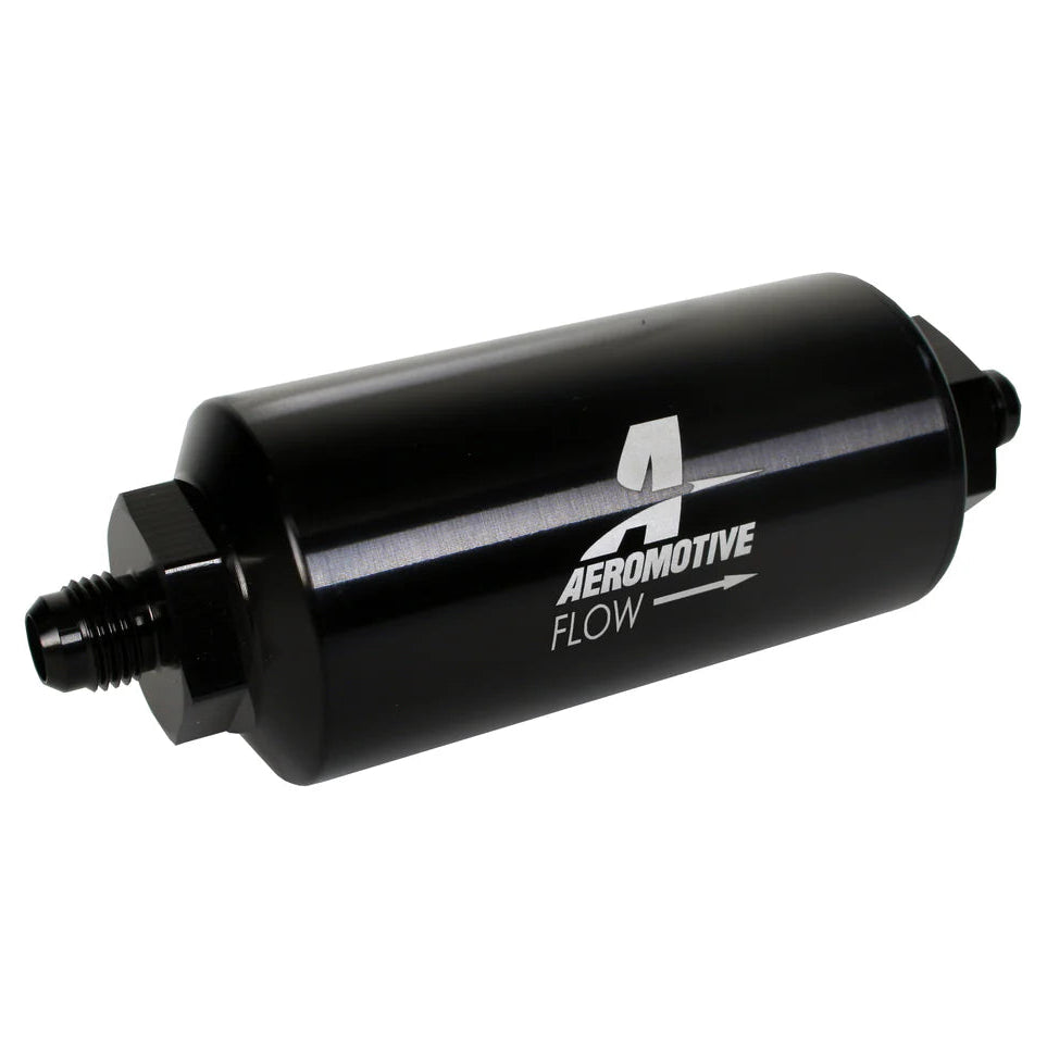 10 Micron Black Fuel Filter with Male AN-06 Ports & Microglass Element