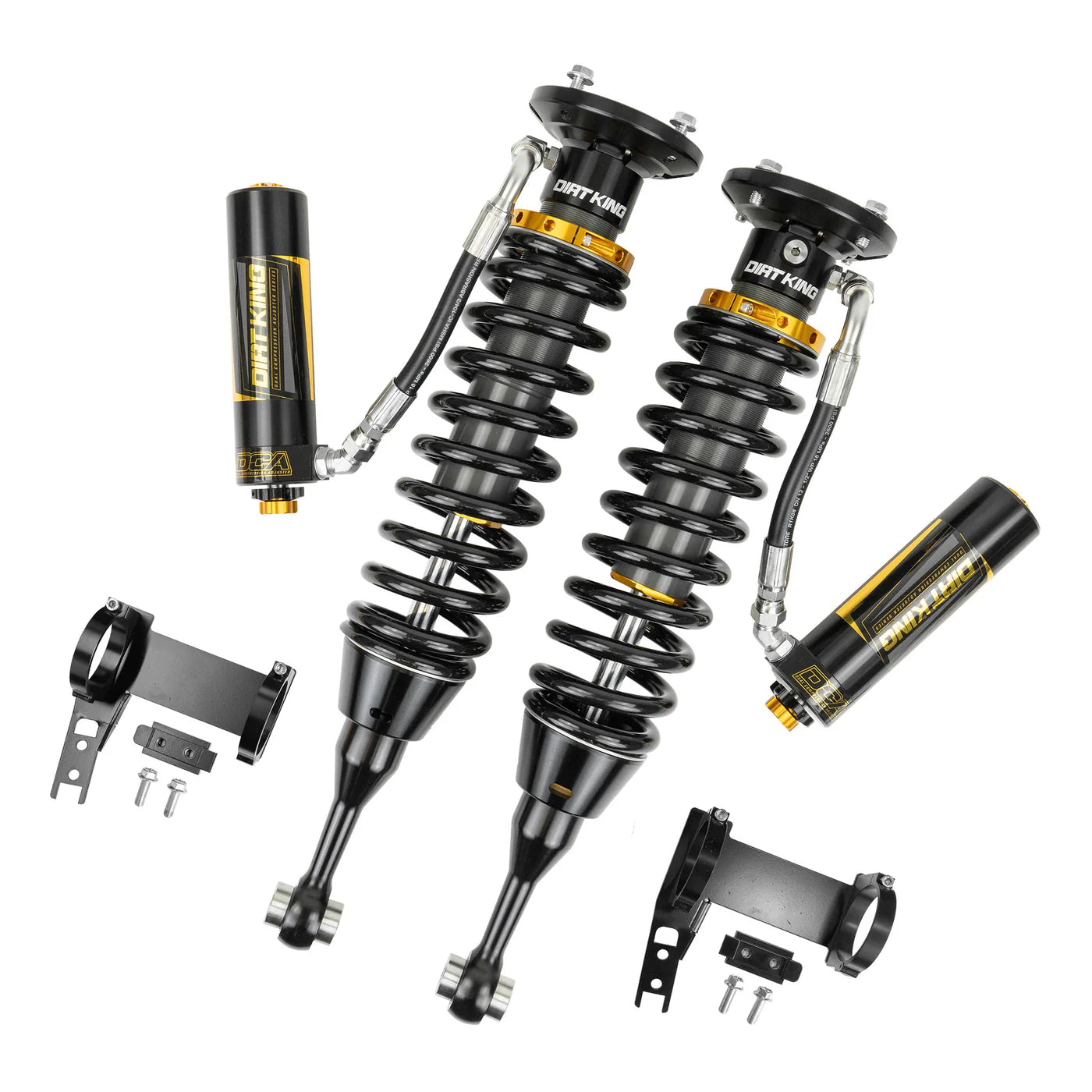 2024–2025 Toyota Tacoma 2.5 Coilovers | DCA Remote Reservoir Front View