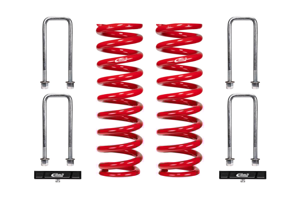 2019-2021 Toyota Tundra TRD Pro CREWMAX 5.7L 4WD PRO-LIFT-KIT Springs (Front Springs & Rear 1" Block) Display of Included Parts