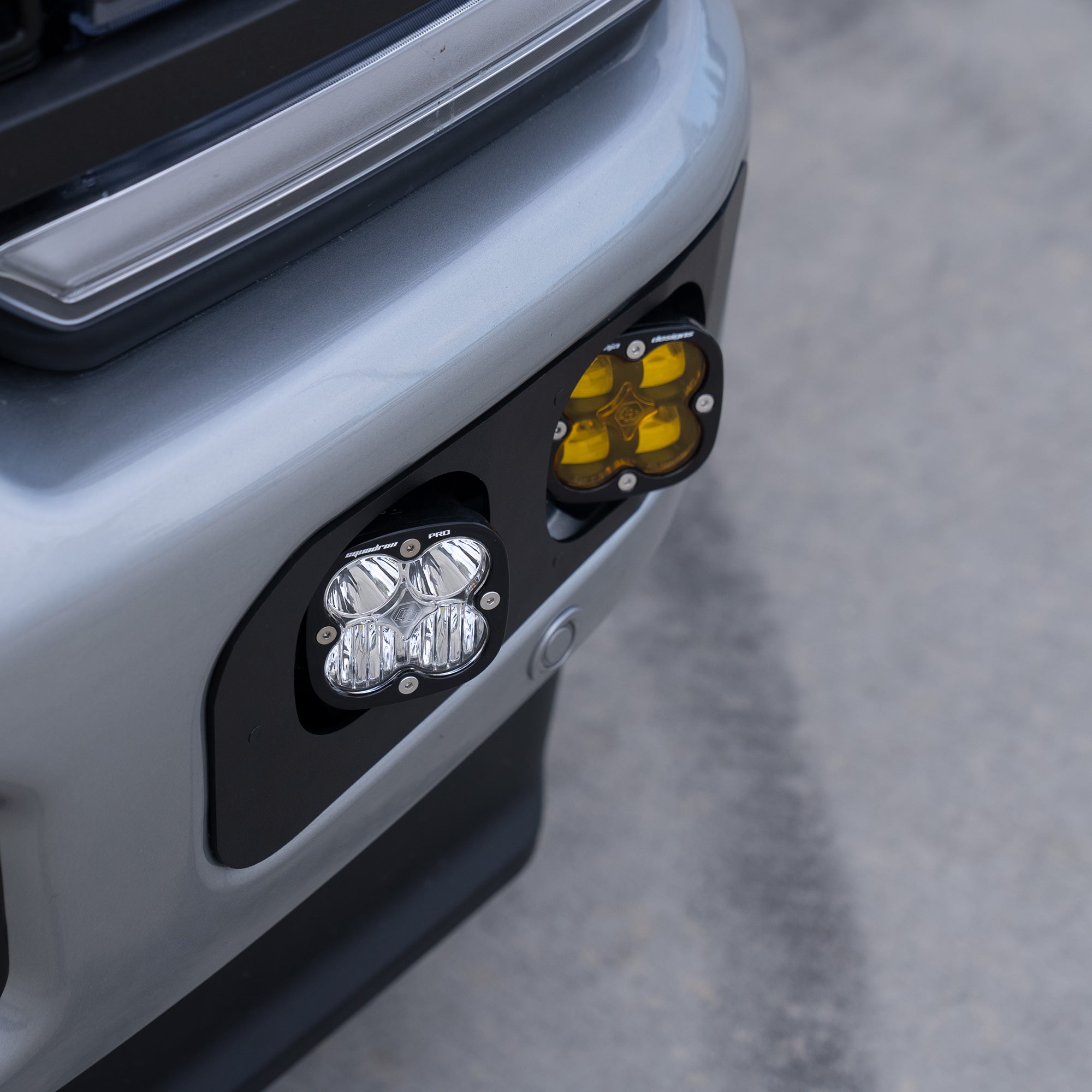 23+ Ford F250/F350 Squadron SAE/Squadron Sport Dual Fog Pocket Kit Close-up Display on Vehicle