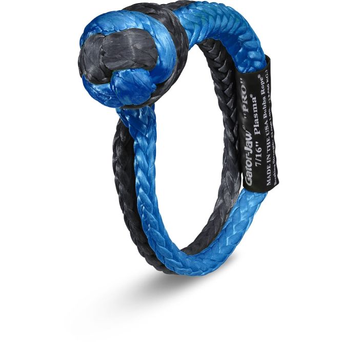 Gator Jaw Soft Shackle Pro Recovery Accessories Bubba Rope Blue and Black Display
