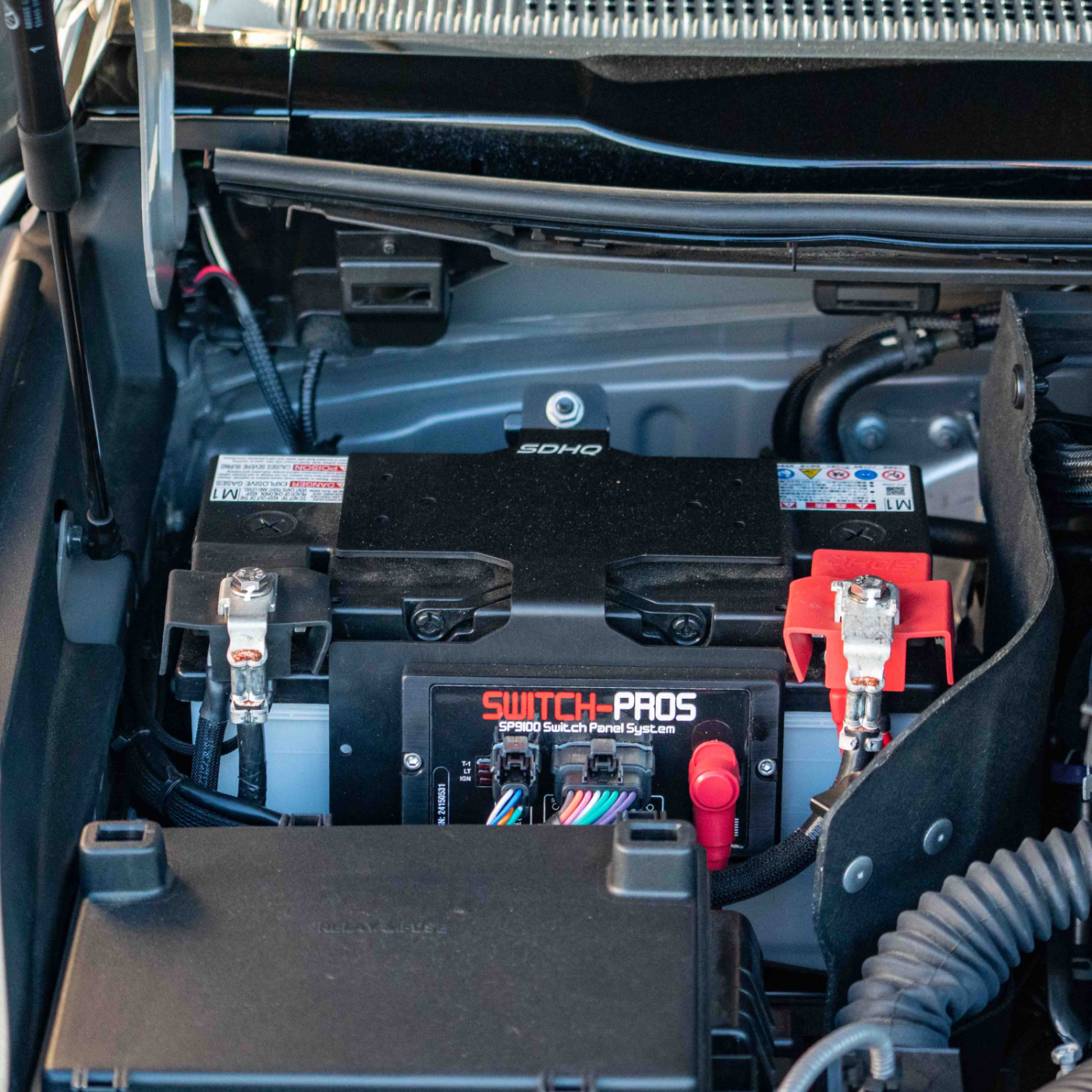 SDHQ Built 2024+ Lexus GX550 Complete Billet Battery Terminal Kit installed