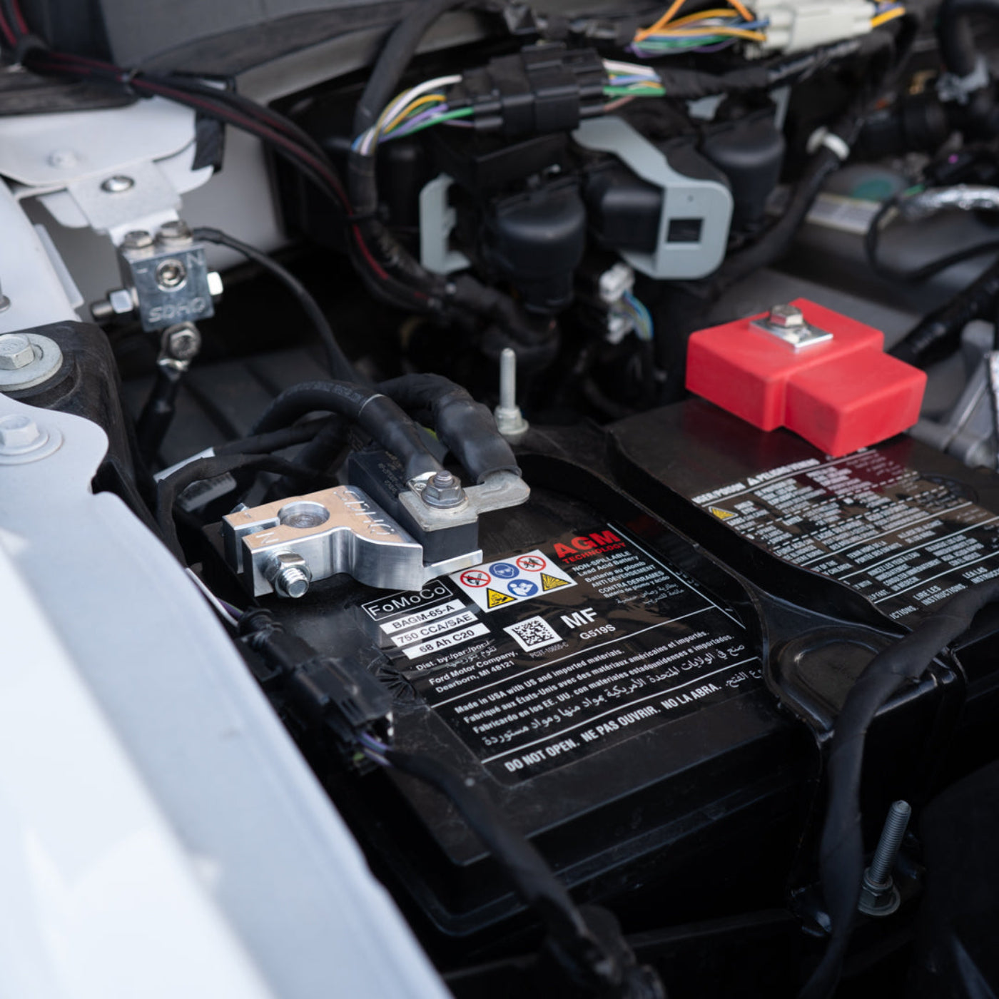 2023-2025 Ford F250/F350 Billet Single Battery Terminal Upgrade Kit installed