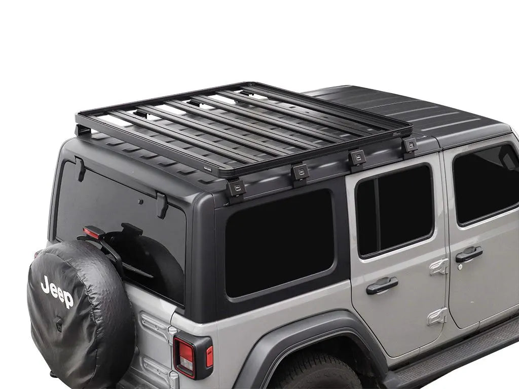 Jeep Wrangler 4xe (2021-Current) Slimline II 1/2 Roof Rack Kit Front View