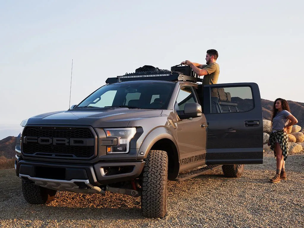 Ford F-150 Super Crew (2018-2020) Slimsport Roof Rack Kit / Lightbar ready Front View