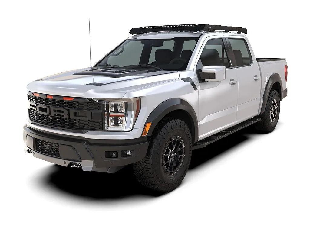 Ford F-150 Super Crew (2021-Current) Slimsport Roof Rack Kit / Lightbar Ready Front View