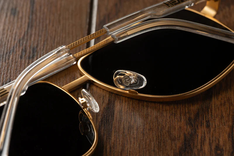 Nimitz Sunglasses: Gold Front View