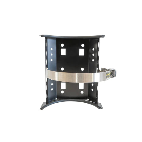 CO2 Tank Super Bracket 10 lb. 15 lb. 6.9 in. Diameter Power Tank W/ Roll Bar Clamps Front View