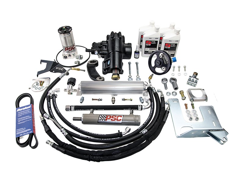 07-11 Jeep JK 3.8L PSC Cylinder Assist™ Steering Kit - Non-Trussed Factory Axle Front View