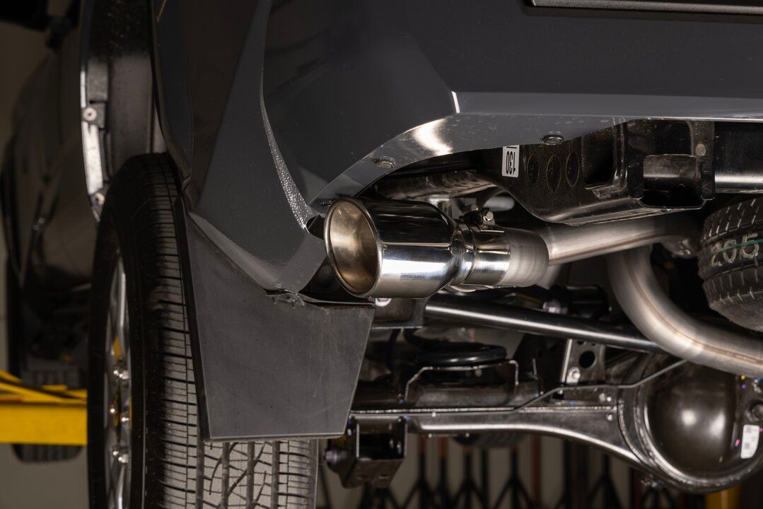Flowmaster American Thunder Cat-back Exhaust System Close-up Display on Vehicle