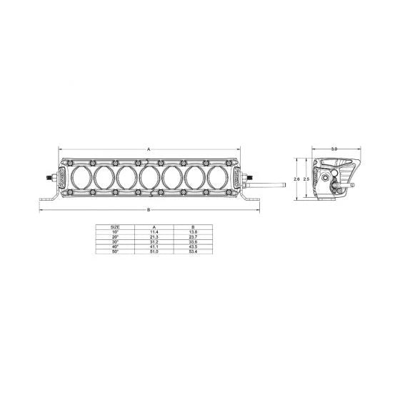 Rigid Industries Revolve 10 Inch Bar with White Backlight Front View