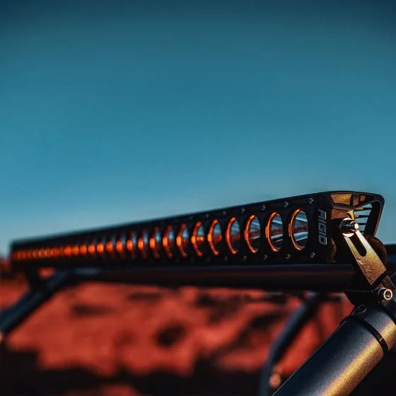 Rigid Industries Revolve 30 Inch Bar with Amber Trim Ring Front View