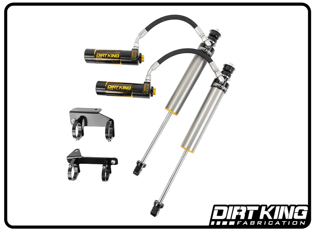 05-23 Tacoma Dirt King 2.5 DCA Remote Reservoir Rear Shocks Display of included Parts