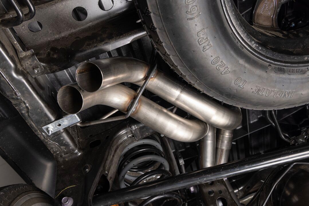 Flowmaster Flow FX Cat-back Exhaust System Close-up Display on Vehicle
