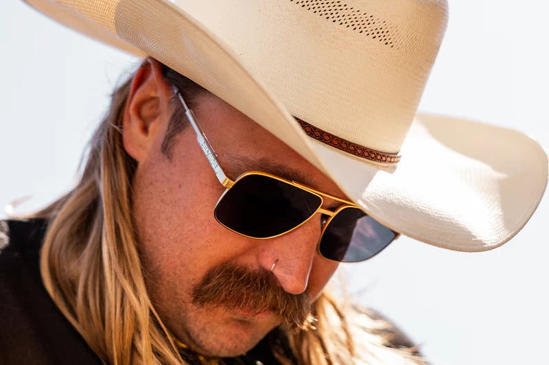 Nimitz Sunglasses: Gold Front View