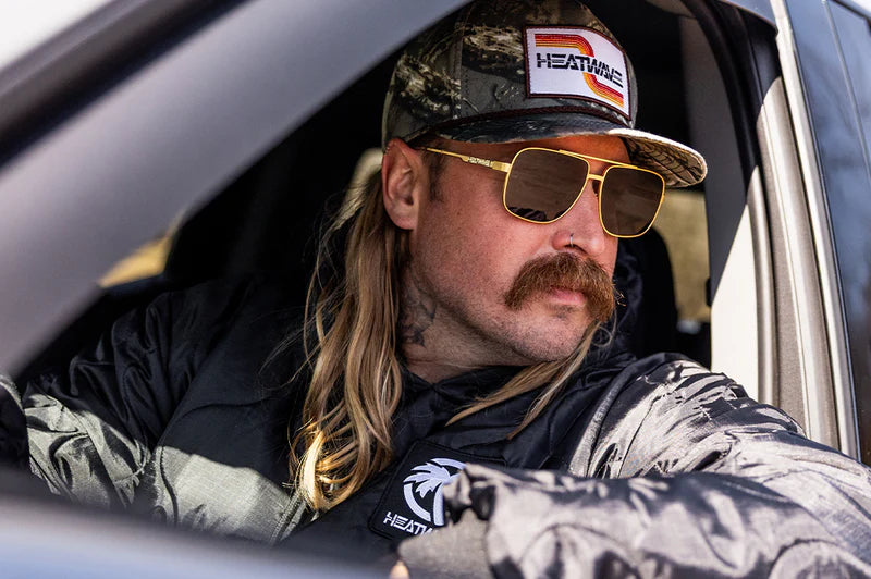 Nimitz Sunglasses: Gold Front View