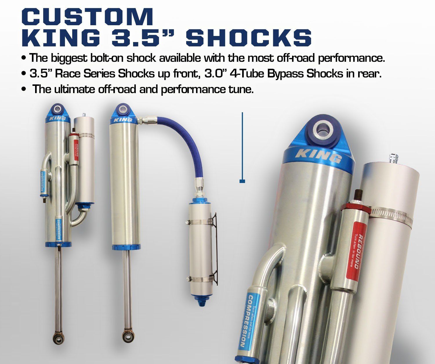 03-12 Dodge 2500/3500 6" Unchained 3.5 Shock Package Display and Benefits